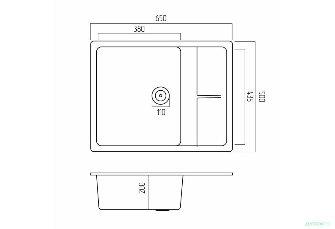 Зображення 14 - Гранітна мийка для кухні Platinum 6550 Lotos матова Platinum