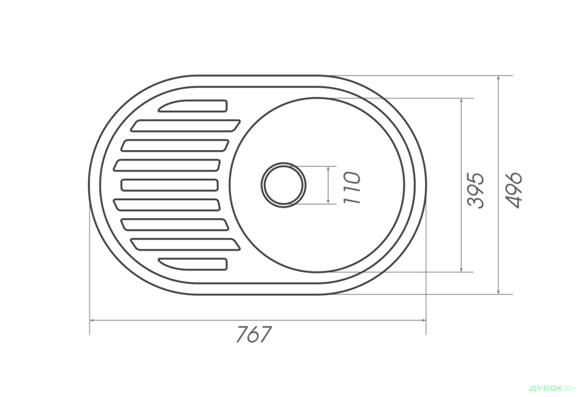 Зображення 12 - Гранітна мийка для кухні Platinum 7750 Lira матова Platinum