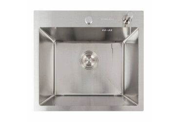 Кухонна мийка 50*45 нержавійка VALESO Handmade (сифон круглий, 3,0/0,8) Platinum