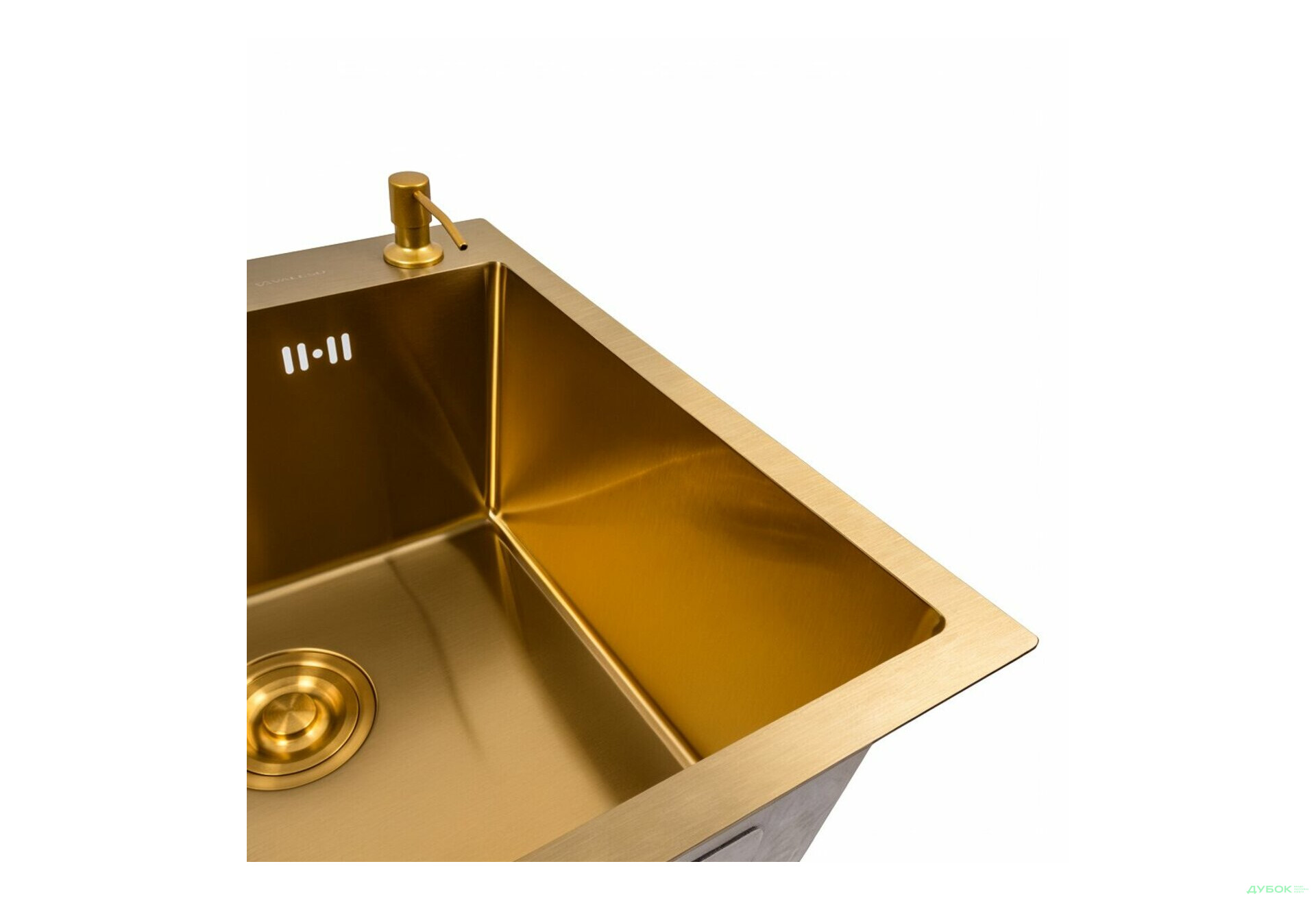 Изображение 5 - Кухонна мийка 50*50 PVD Gold Valeso Handmade (сифон круглий, 3,0/0,8) Платинум