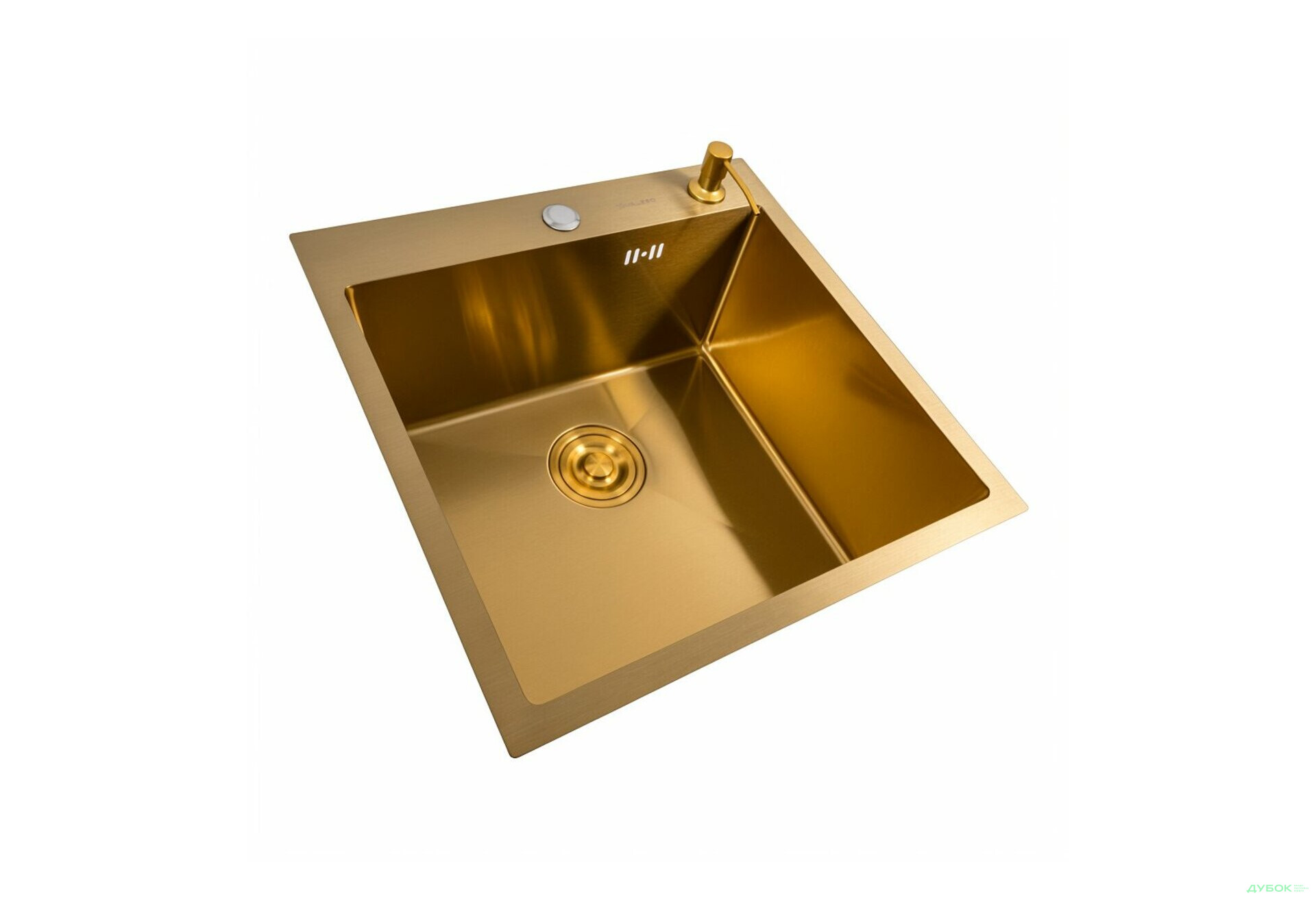 Изображение 6 - Кухонна мийка 50*50 PVD Gold Valeso Handmade (сифон круглий, 3,0/0,8) Платинум