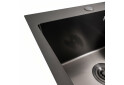 Зображення 7 - Кухонна мийка 50*50 PVD чорна DECOR Valeso Handmade (сифон круглий, 3,0/0,8) Platinum