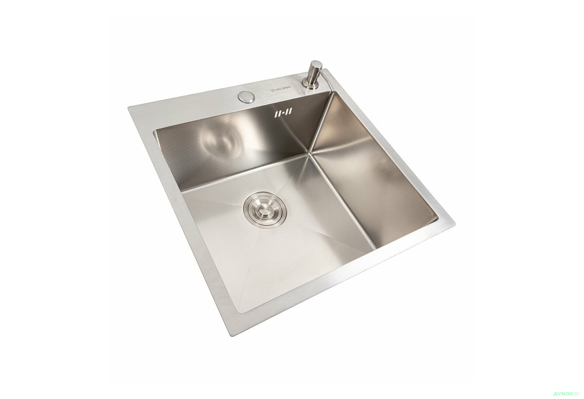 Зображення 1 - Кухонна мийка 50*50 нержавійка DECOR Valeso Handmade (сифон круглий, 3,0/0,8) Platinum