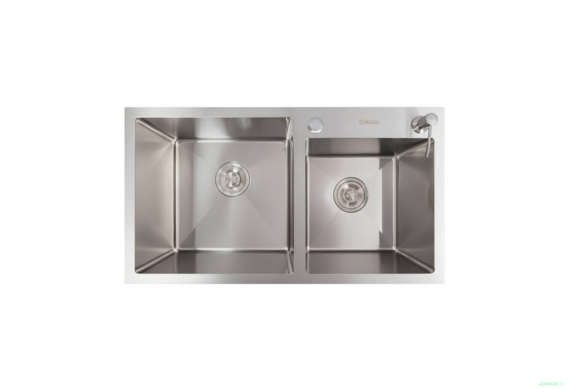 Зображення 5 - Кухонна мийка 78*43 нержавійка на дві чаші VALESO Handmade (3.0/0.8) Platinum