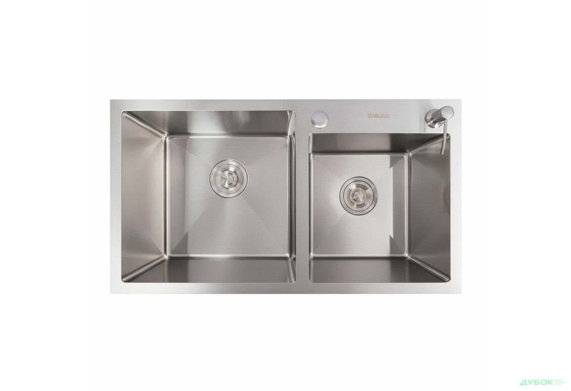 Зображення 5 - Кухонна мийка 78*43 нержавійка на дві чаші VALESO Handmade (3.0/0.8) Platinum