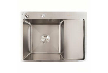 Кухонна мийка CM 65*50 L нержавійка VALESO Handmade (круглий сифон 3.0/0.8) Platinum