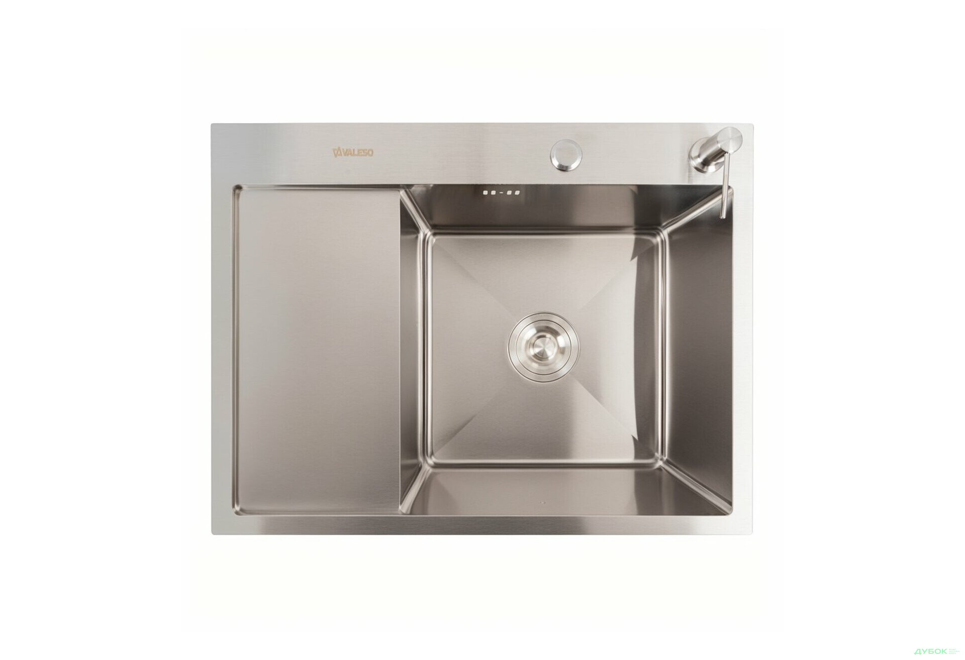 Зображення 2 - Кухонна мийка CM 65*50 R нержавійка VALESO Handmade (круглий сифон 3.0/0.8) Platinum