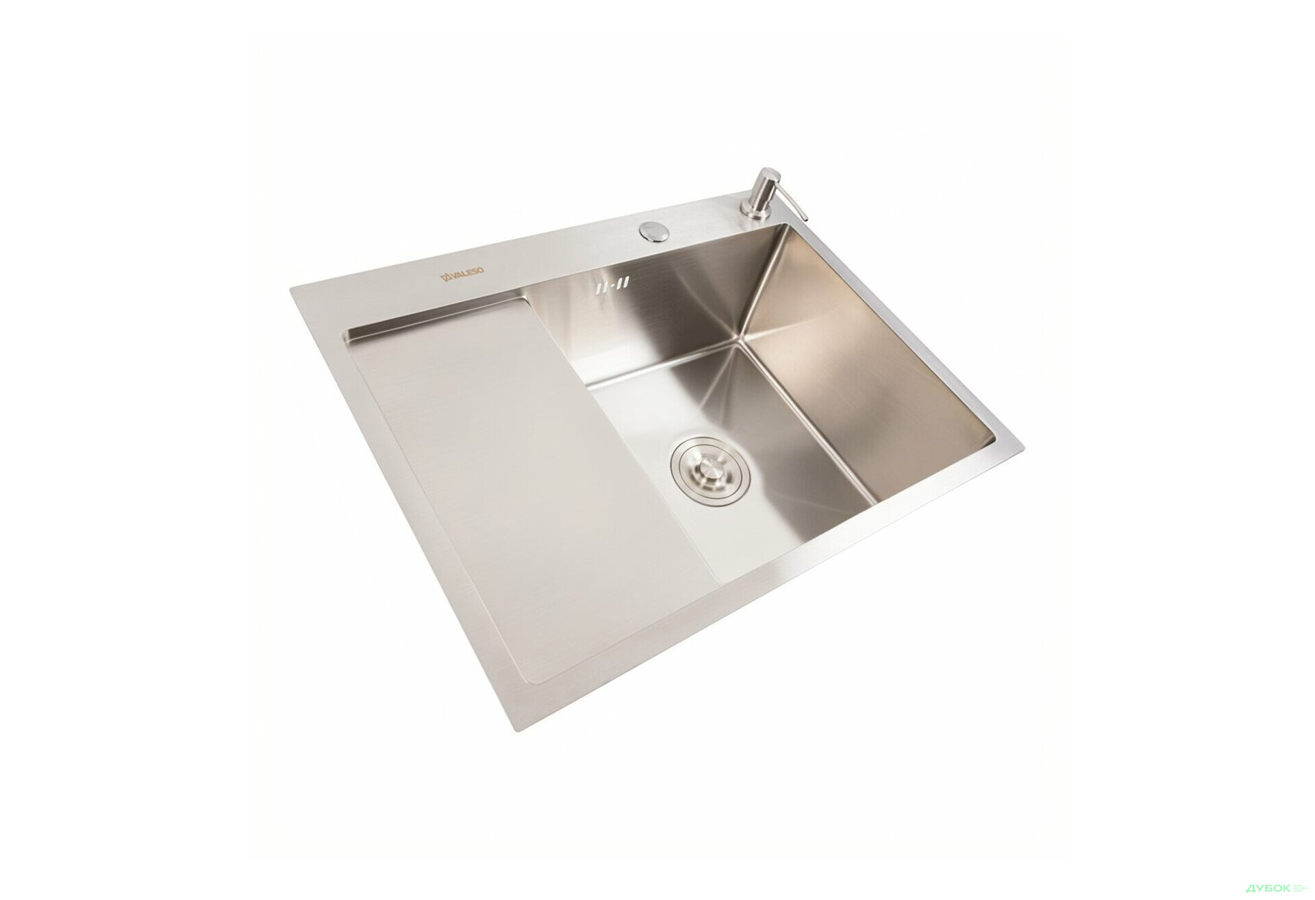Зображення 4 - Кухонна мийка CM 65*50 R нержавійка VALESO Handmade (круглий сифон 3.0/0.8) Platinum