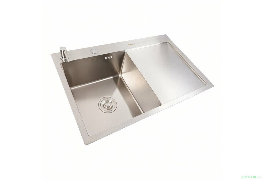 Зображення 3 - Кухонна мийка CM 78*50 L нержавійка VALESO Handmade (круглий сифон 3,0/0,8) Platinum