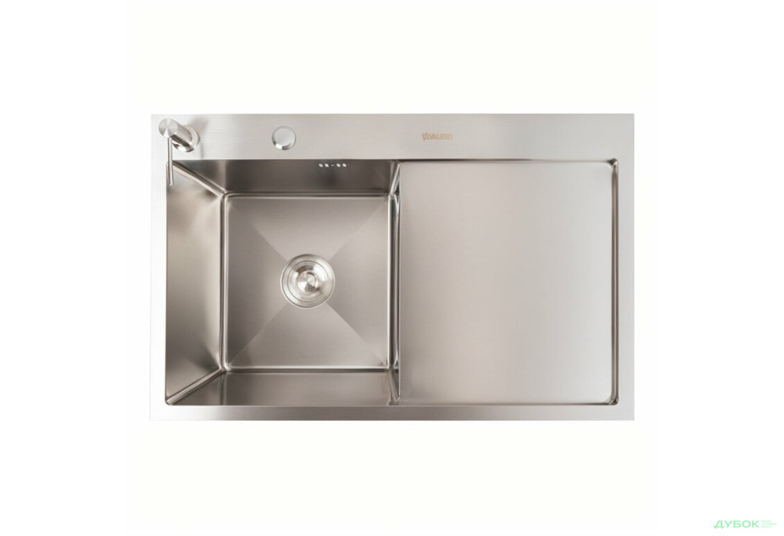 Зображення 5 - Кухонна мийка CM 78*50 L нержавійка VALESO Handmade (круглий сифон 3,0/0,8) Platinum