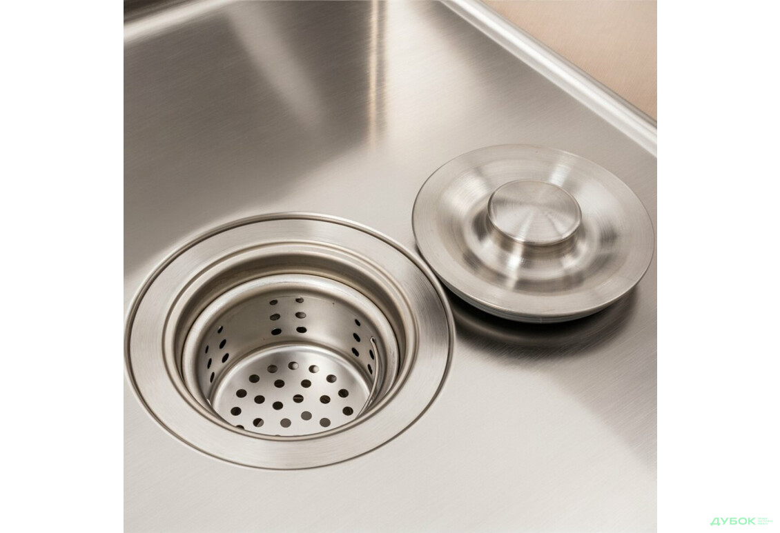 Зображення 6 - Кухонна мийка CM 78*50 L нержавійка VALESO Handmade (круглий сифон 3,0/0,8) Platinum