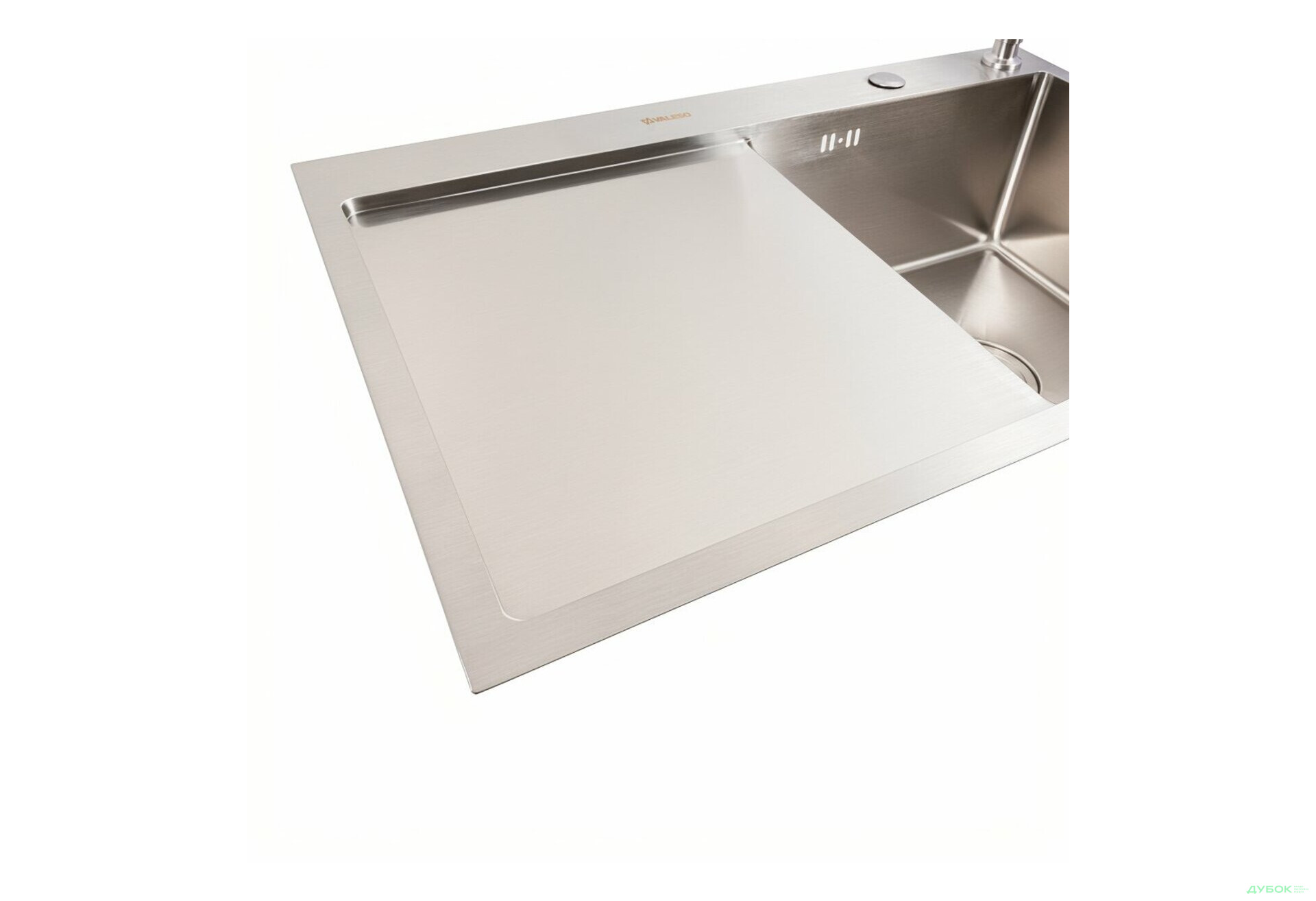 Зображення 3 - Кухонна мийка CM 78*50 R нержавійка VALESO Handmade (круглий сифон 3,0/0,8) Platinum