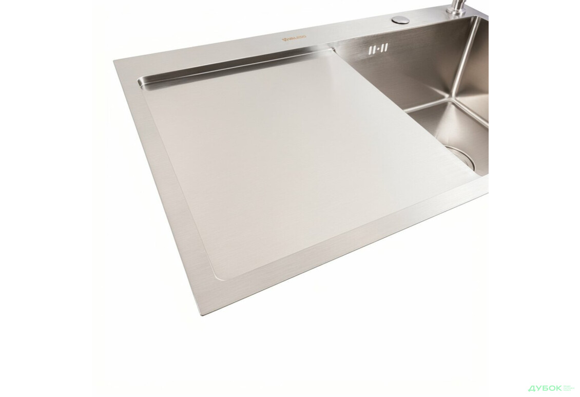 Зображення 3 - Кухонна мийка CM 78*50 R нержавійка VALESO Handmade (круглий сифон 3,0/0,8) Platinum