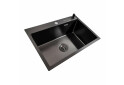 Зображення 6 - Кухонна мийка PVD чорна 65*45 Valeso Handmade (сифон круглий, 3,0/0,8) Platinum