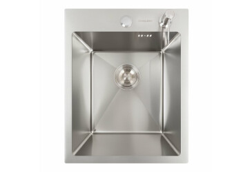 Кухонна мийка нержавійка 40*50 VALESO Handmade (сифон круглий 3,0/0,8) Platinum