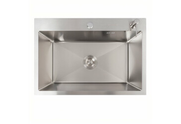 Кухонна мийка нержавійка 65*45 Valeso Handmade (сифон круглий, 3,0/0,8) Platinum