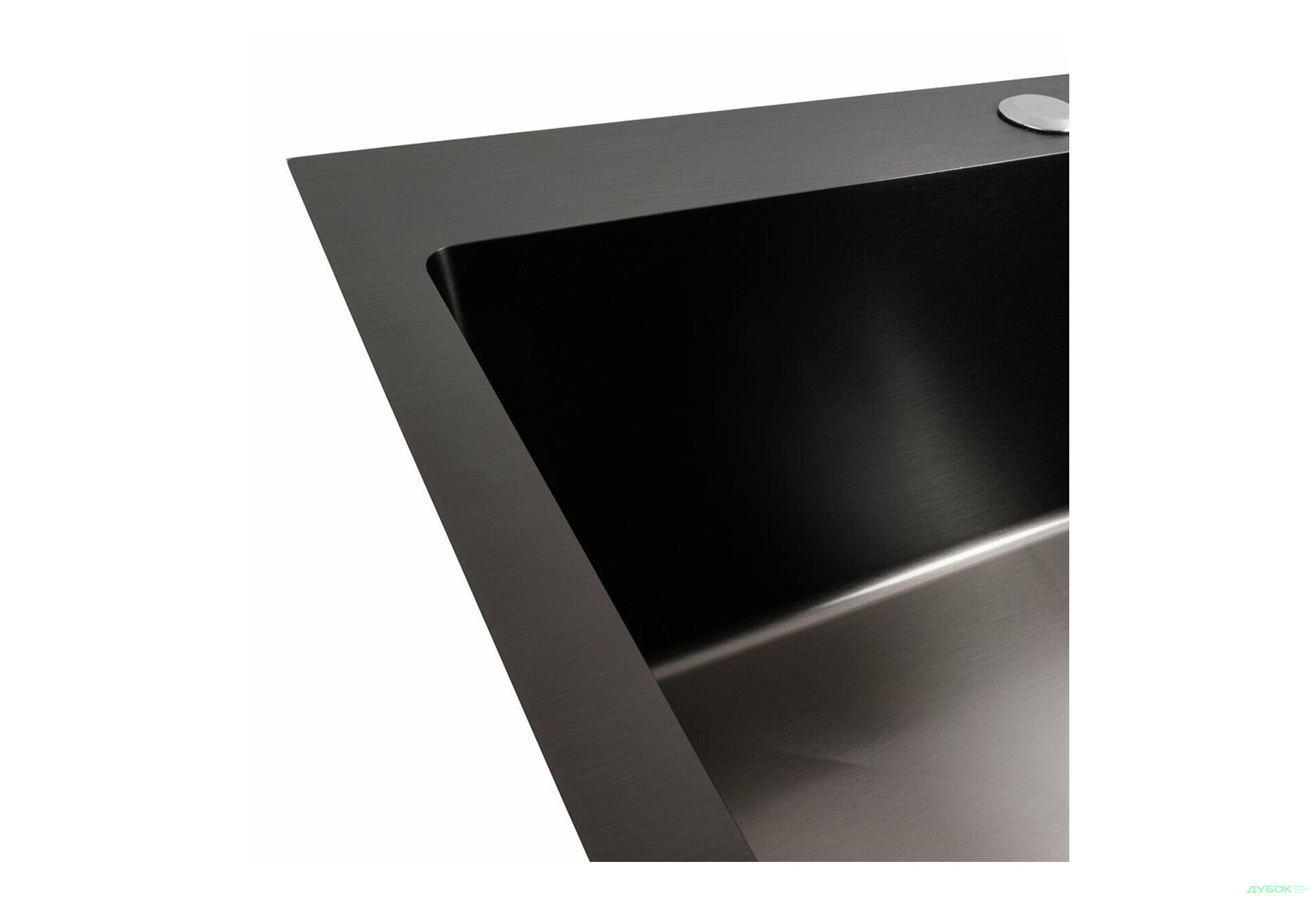 Зображення 4 - Кухонна мийка чорна 60*50 PVD VALESO Handmade (сифон круглий, 3,0/0,8) Platinum