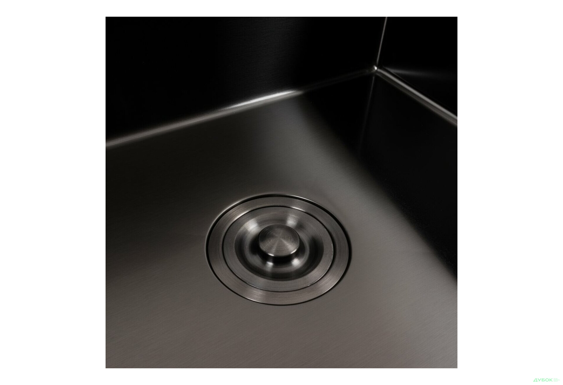 Зображення 7 - Кухонна мийка чорна 60*50 PVD VALESO Handmade (сифон круглий, 3,0/0,8) Platinum