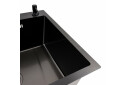 Зображення 8 - Кухонна мийка чорна 60*50 PVD VALESO Handmade (сифон круглий, 3,0/0,8) Platinum