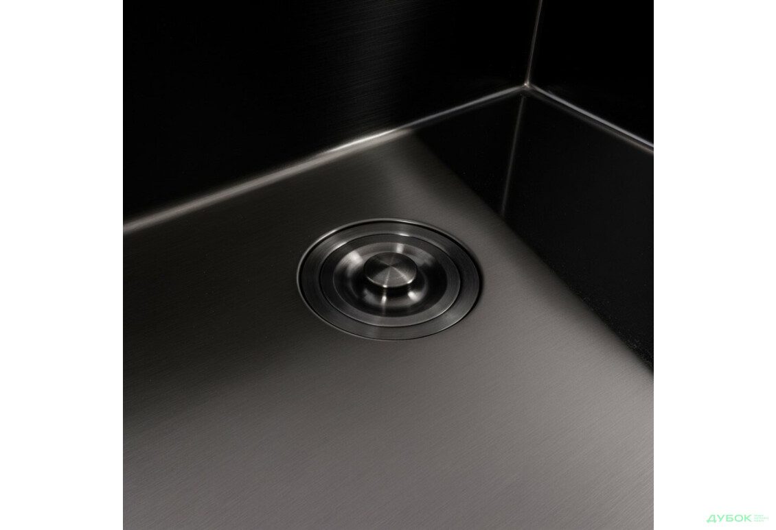 Зображення 5 - Кухонна мийка чорна 60*50 PVD VALESO Handmade ECN (2,0/0,5) Platinum