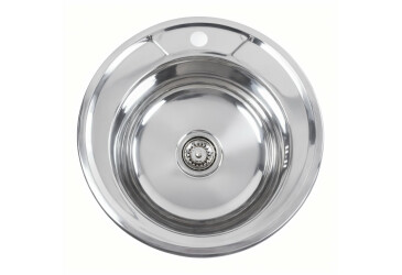 Кухонна мийка з нержавіючої сталі VALESO ПОЛІРОВКА 490 (0,6/170 мм) Платинум