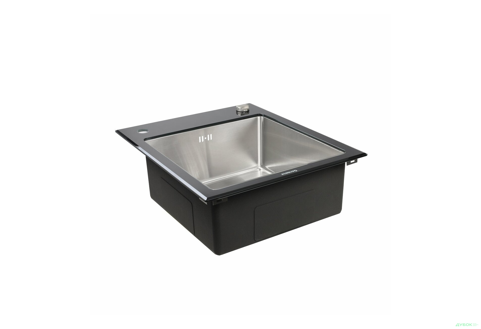 Изображение 3 - Кухонна скляна мийка Germece Handmade Black Glass (600х510х200) Платинум