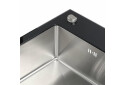 Изображение 2 - Кухонна скляна мийка Germece Handmade Black Glass (600х510х200) Платинум