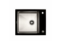 Изображение 1 - Кухонна скляна мийка Germece Handmade Black Glass (600х510х200) Платинум