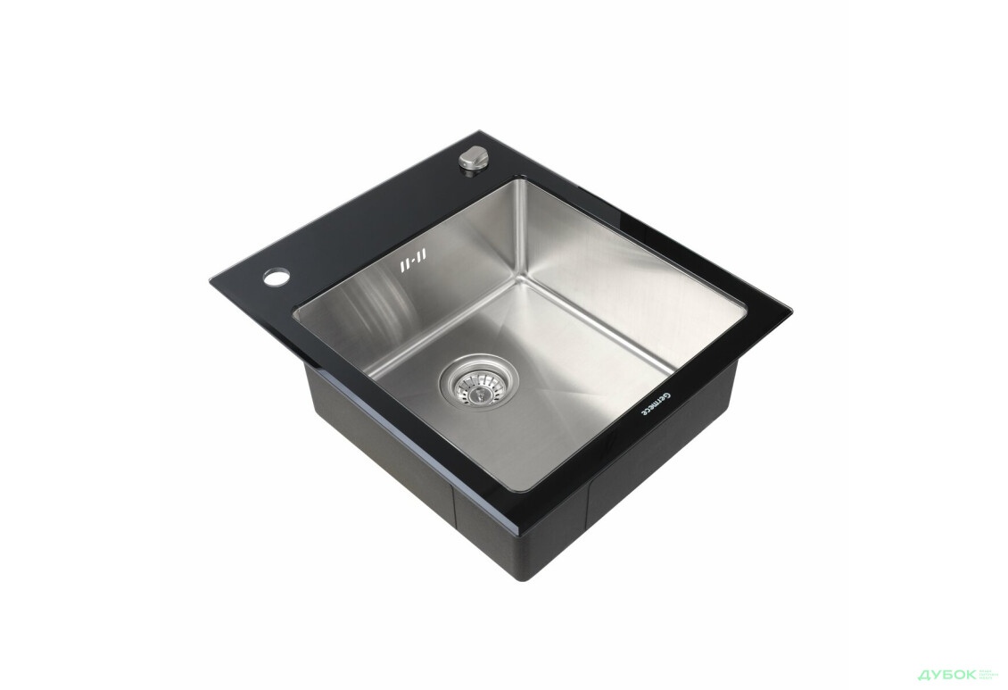 Изображение 4 - Кухонна скляна мийка Germece Handmade Black Glass (600х510х200) Платинум