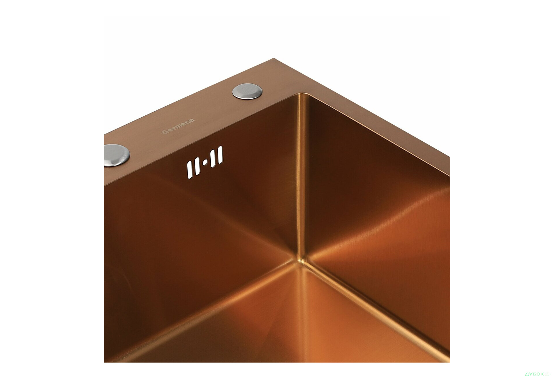 Изображение 4 - Кухонна мийка Platinum Handmade PVD мідь 500x500x220 (3,0/1,5 мм + дозатор в комплекті) Платинум