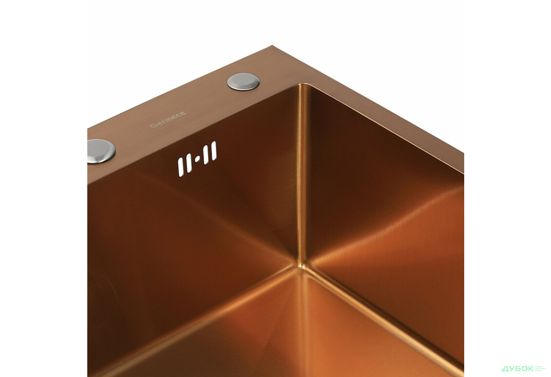 Изображение 4 - Кухонна мийка Platinum Handmade PVD мідь 500x500x220 (3,0/1,5 мм + дозатор в комплекті) Платинум