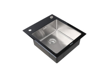 Кухонна мийка Platinum Handmade BLACK GLASS 600x510x200 Platinum
