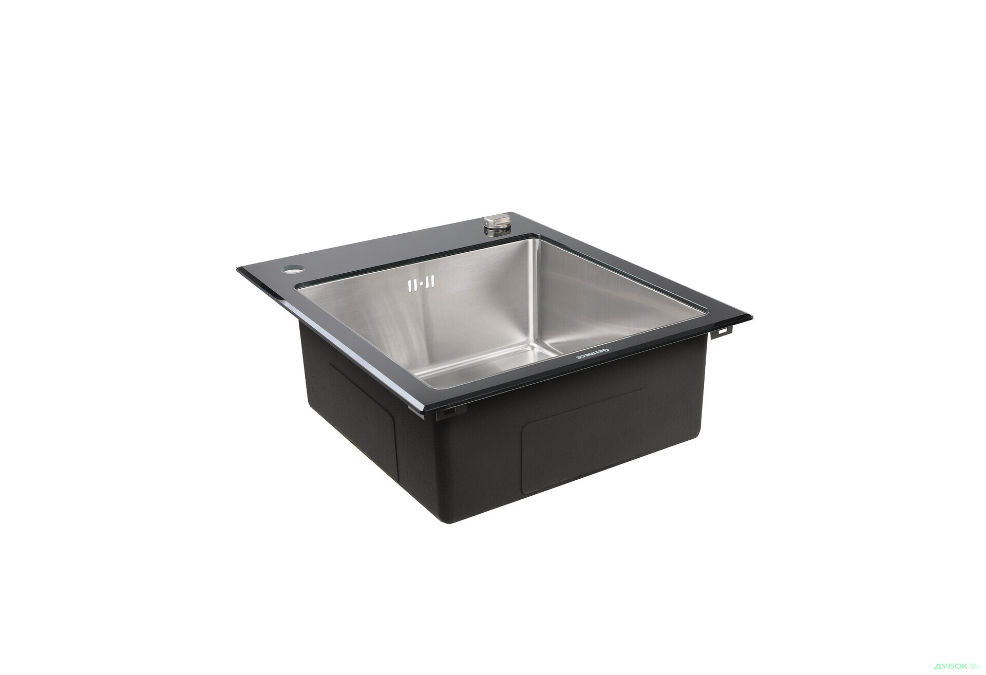 Изображение 4 - Кухонна мийка Platinum Handmade BLACK GLASS 600x510x200 Платинум