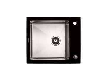 Кухонна мийка Platinum Handmade BLACK GLASS 600x510x200 Platinum