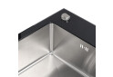 Изображение 2 - Кухонна мийка Platinum Handmade BLACK GLASS 600x510x200 Платинум