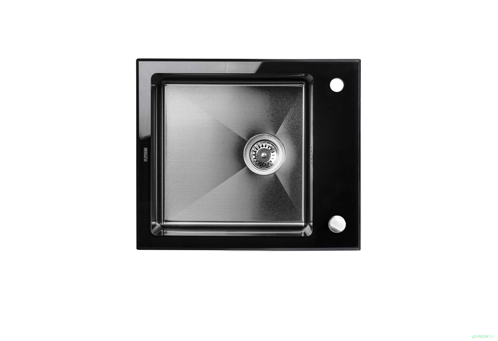 Изображение 1 - Кухонна мийка Platinum Handmade PVD BLACK GLASS 600х510х200 мм Платинум
