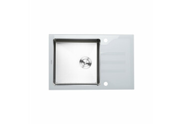 Кухонна мийка Platinum Handmade WHITE GLASS 780х510х200 Platinum