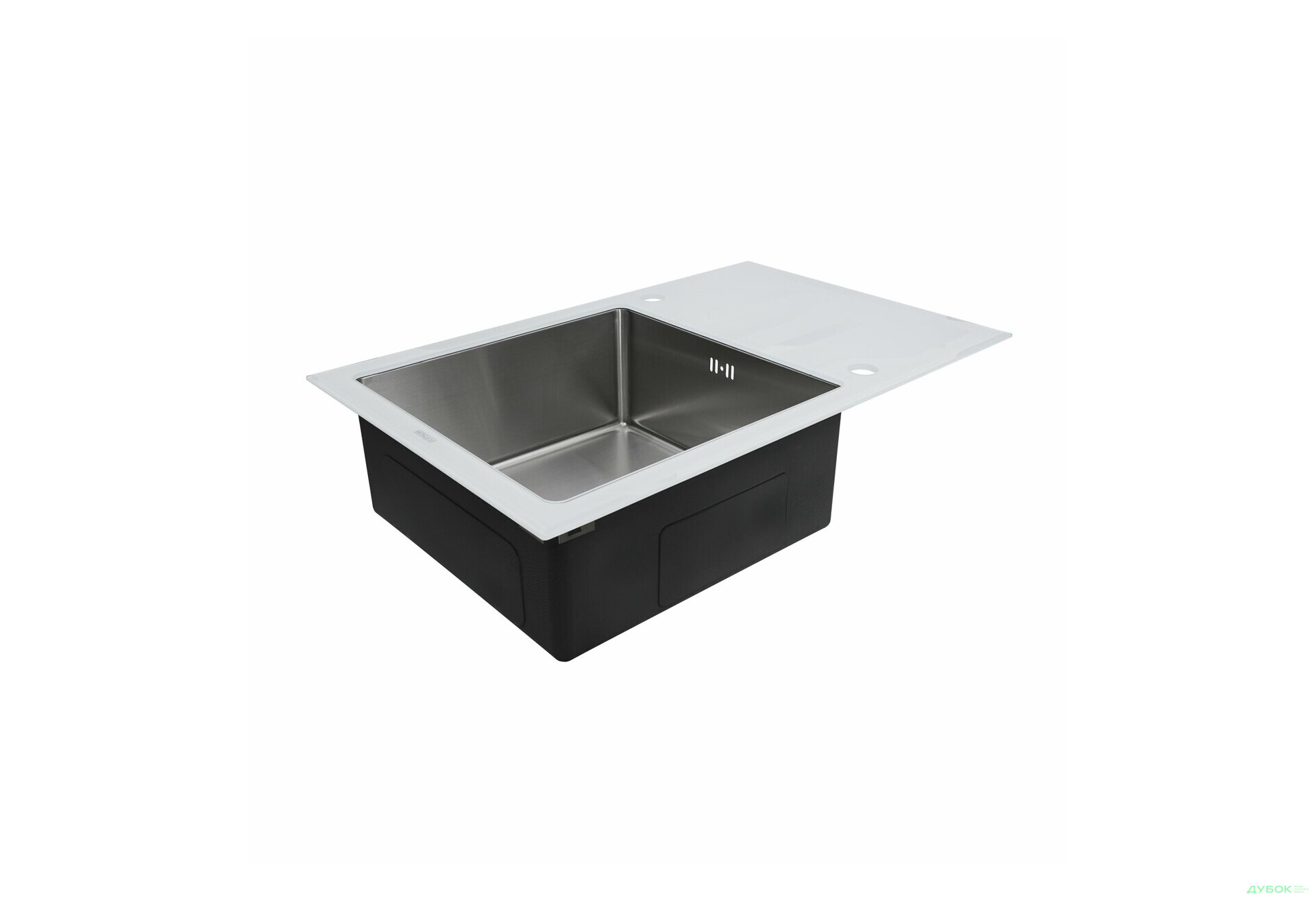 Изображение 4 - Кухонна мийка Platinum Handmade WHITE GLASS 780х510х200 Платинум