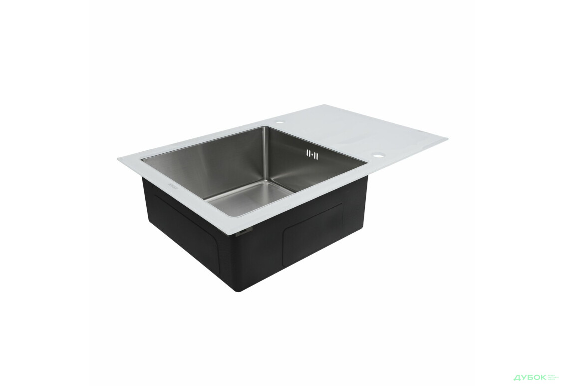 Изображение 4 - Кухонна мийка Platinum Handmade WHITE GLASS 780х510х200 Платинум
