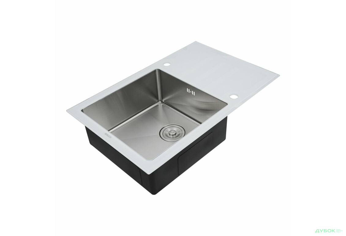 Изображение 3 - Кухонна мийка Platinum Handmade WHITE GLASS 780х510х200 Платинум