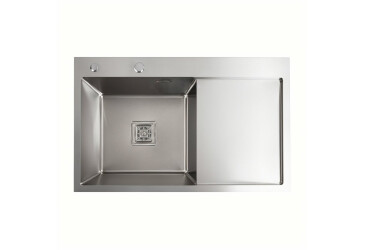 Мийка нержавійка Platinum Handmade 78*50B L (два отвори ,квадратний сифон 3.0/1.0) Platinum