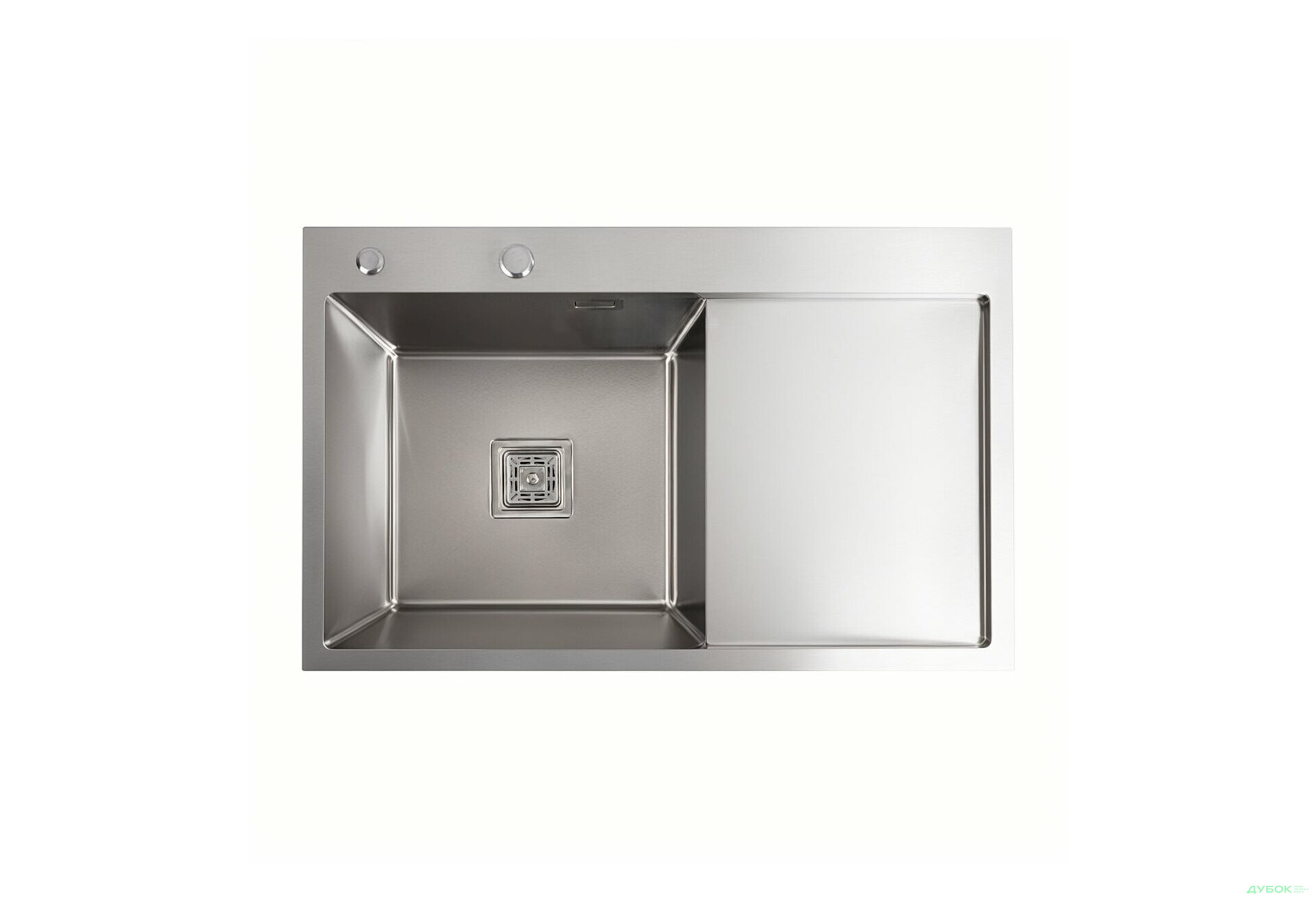 Изображение 3 - Мийка нержавійка Platinum Handmade 78*50B L (два отвори ,квадратний сифон 3.0/1.0) Платинум