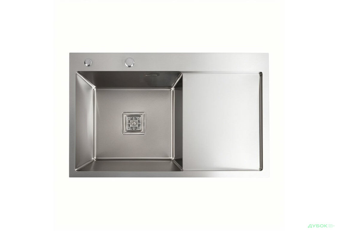 Изображение 3 - Мийка нержавійка Platinum Handmade 78*50B L (два отвори ,квадратний сифон 3.0/1.0) Платинум