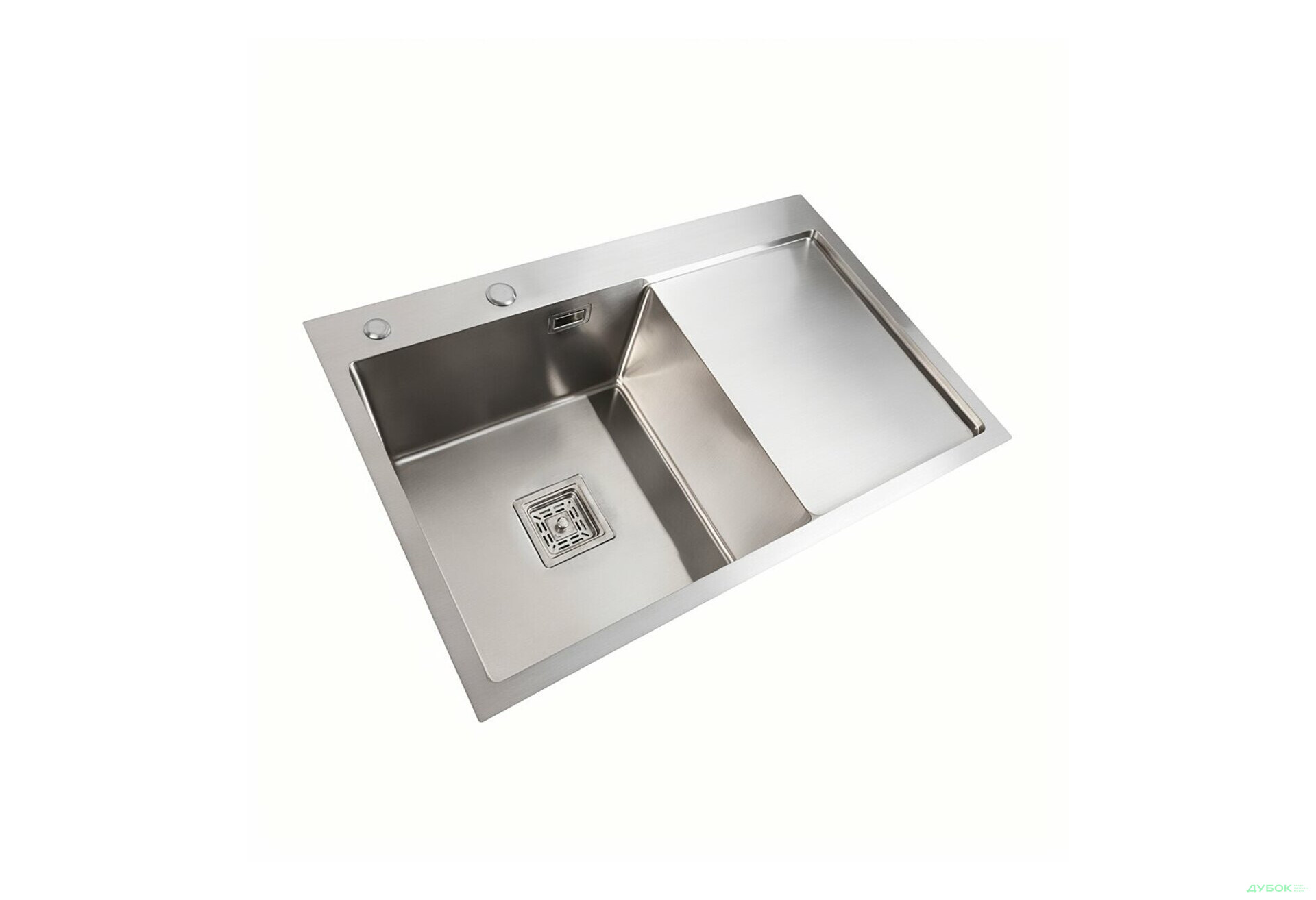 Изображение 5 - Мийка нержавійка Platinum Handmade 78*50B L (два отвори ,квадратний сифон 3.0/1.0) Платинум