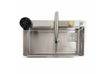 Кухонна мийка 75*45B PVD сатин Platinum Handmade "ВОДОСПАД" Platinum