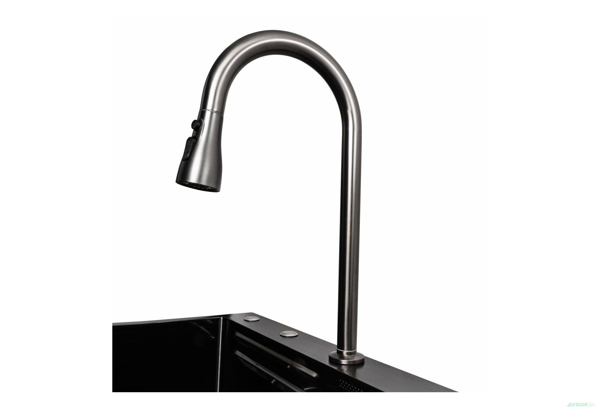 Зображення 4 - Кухонна мийка 75*45A PVD чорна Platinum Handmade "ВОДОСПАД" Platinum