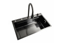 Зображення 5 - Кухонна мийка 75*45A PVD чорна Platinum Handmade "ВОДОСПАД" Platinum