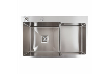 Кухонна мийка 78*50С L нержавійка Platinum Handmade (поглиблена полиця, 3.0/1.0 мм) Platinum
