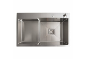 Кухонна мийка 78*50С R нержавійка Platinum Handmade (поглиблена полиця, 3.0/1.0 мм) Platinum