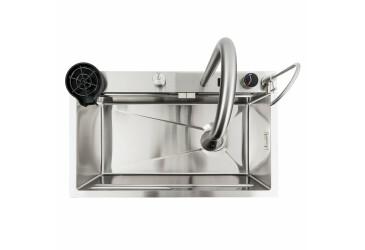 Кухонна мийка 75*45G сатин Platinum Handmade "Водоспад" повна комплектація Platinum